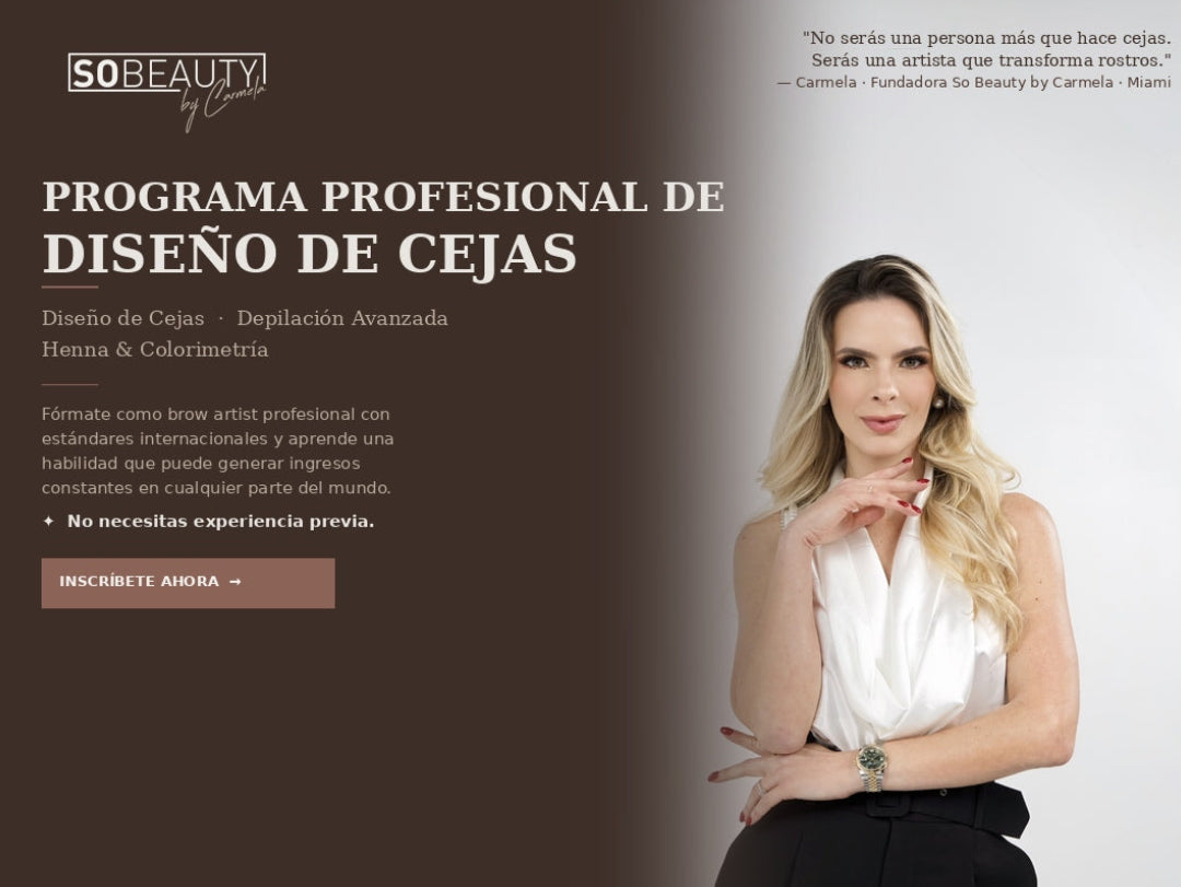 Programa Profesional de Diseño de Cejas en Miami Depilación y Henna